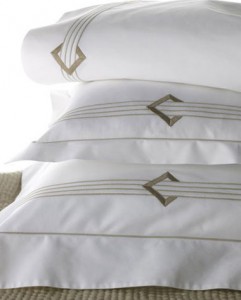 Leron Linens Luxury Hand Embroidered Gold Duc Bed Linens