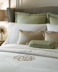 leron linens luxury white green atrium bed linens