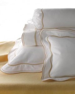 Leron Linens Luxury Hand Embroidered Yellow Surf Bed Linens
