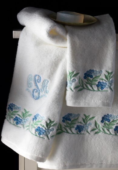 Leron Linens Bespoke Bath Towels Grapes Leaves
