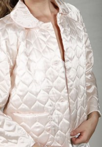 Leron Linens Quilted Bed Jacket - Peter Pan Collar