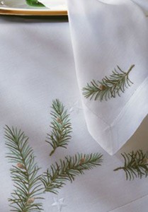 Leron Linens Holiday Branch Tablecloth